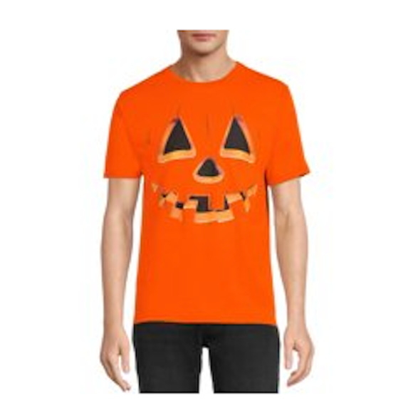 Way to Celebrate Men's Orange Jack O'Lantern Halloween Shirt NWT - Picture 1 of 2